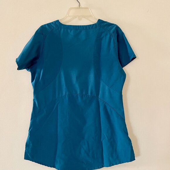 Turquoise scrub top and pants set with pockets XS - Picture 4 of 13